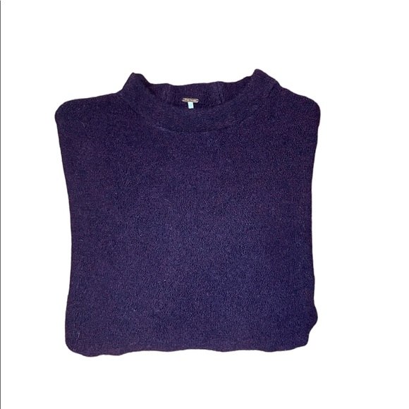 Free People Bubble Crew Neck Pullover Sweater Plum Purple Size M/L - Picture 3 of 8